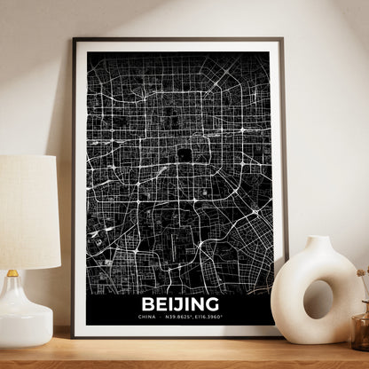 Beijing Elegant Map Poster