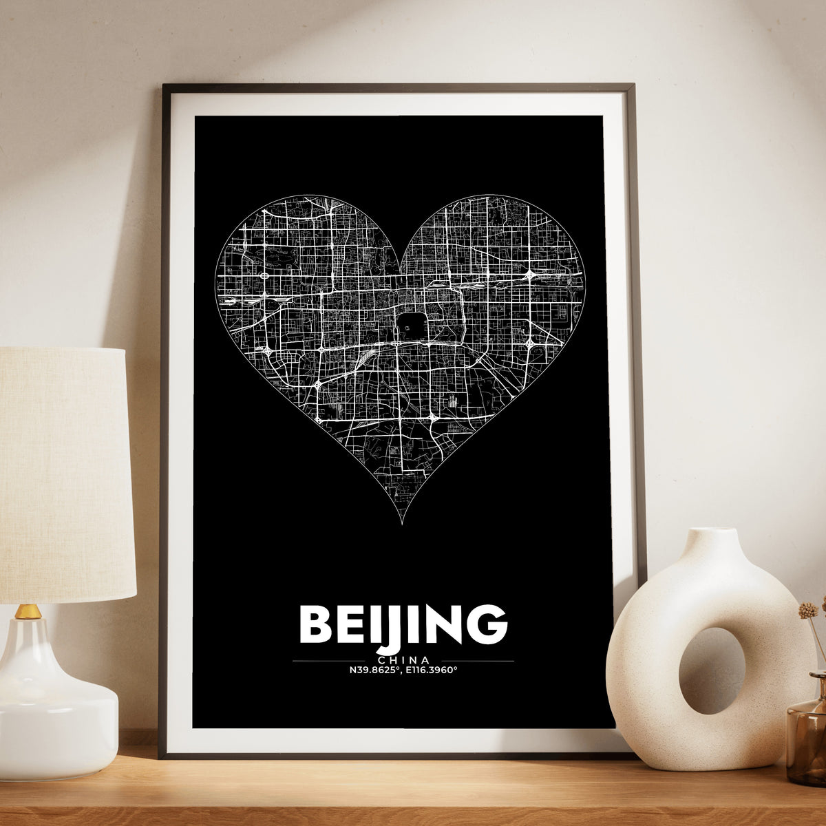 Beijing Heart Map Poster