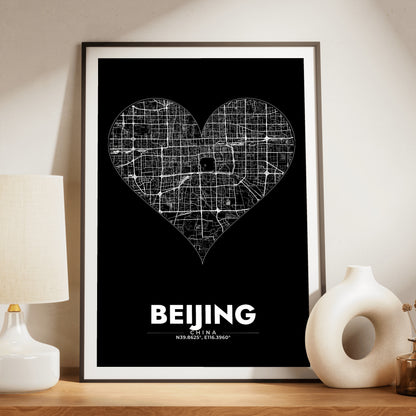 Beijing Heart Map Poster