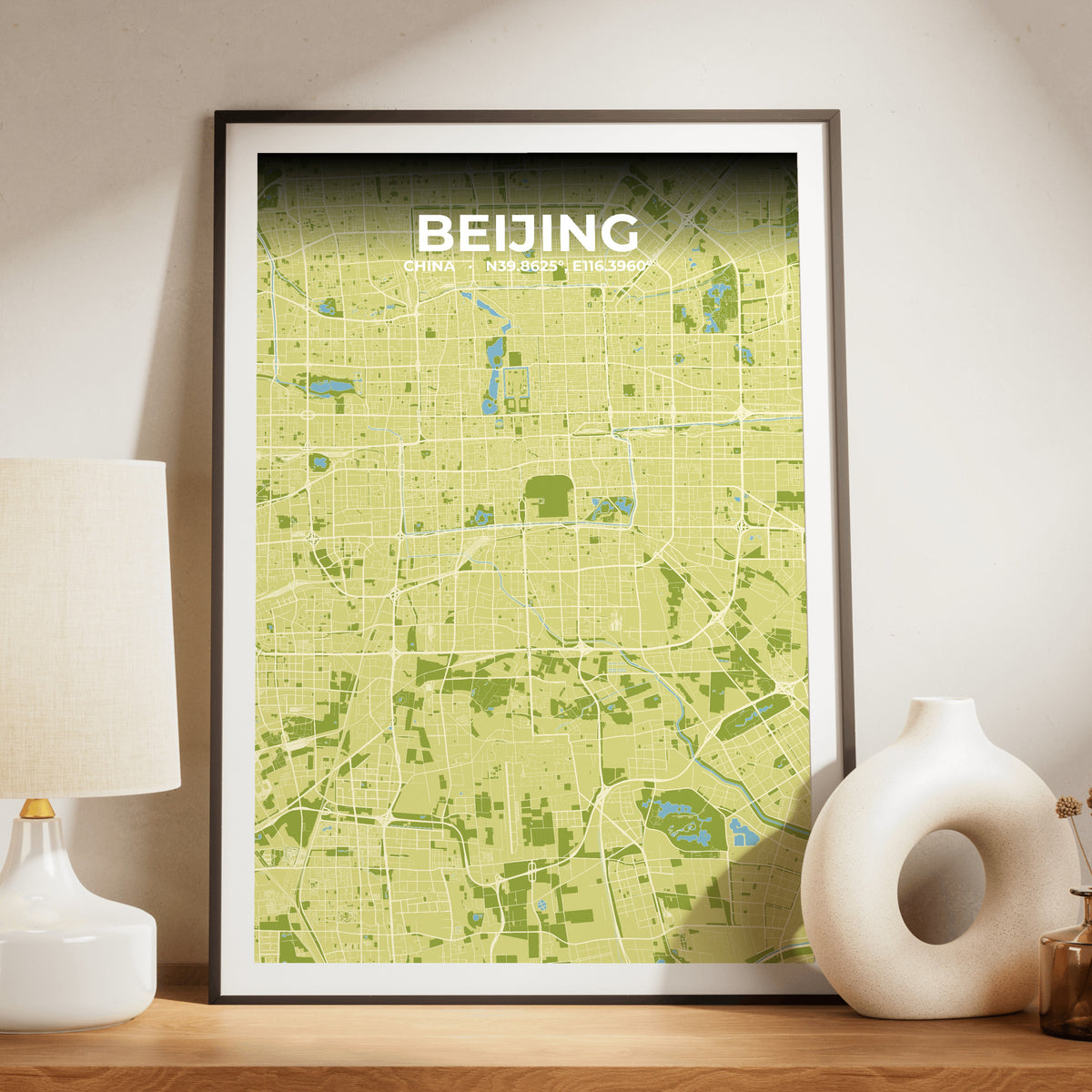 Beijing Fern Map Poster