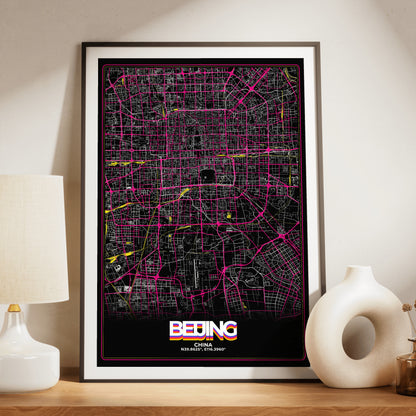 Beijing Retro Map Poster