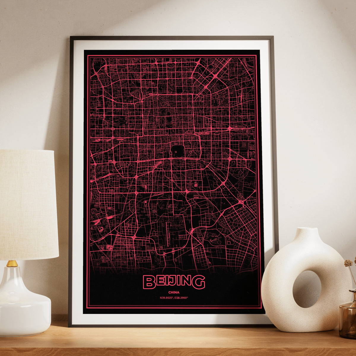 Beijing Phosphor Map Poster - System Alert