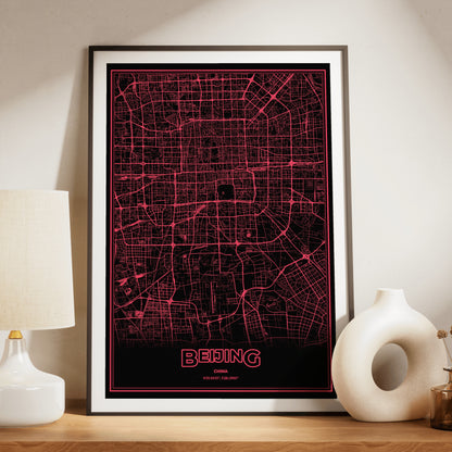 Beijing Phosphor Map Poster - System Alert