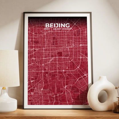Beijing Garnet Map Poster