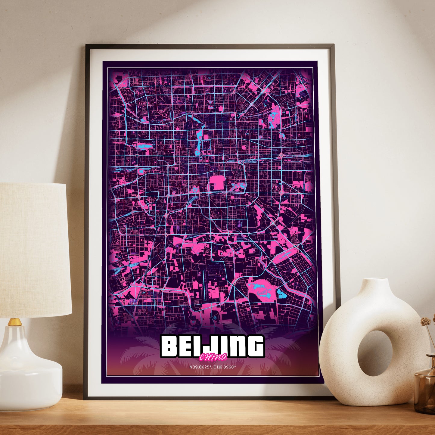 Beijing GTA Map Poster