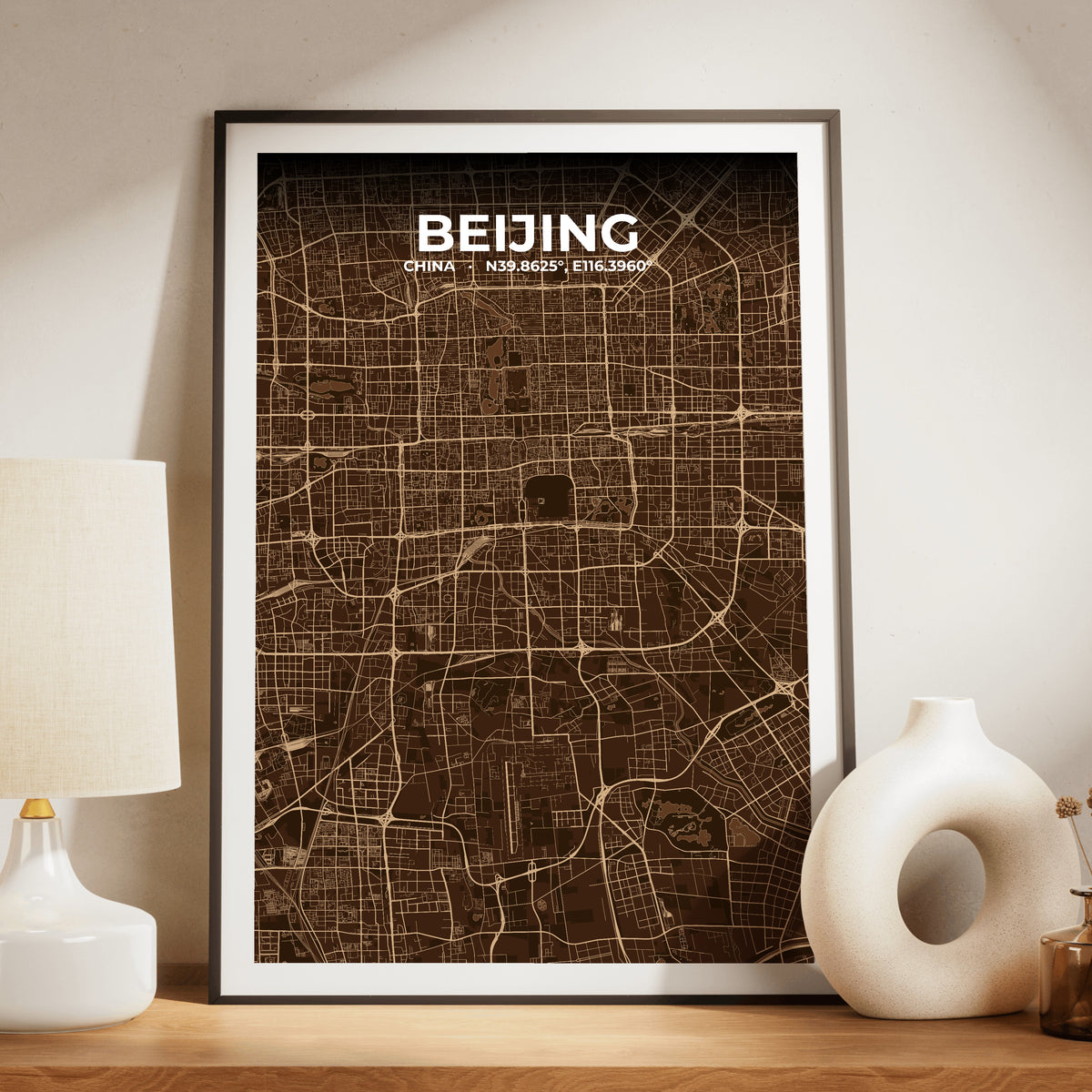 Beijing Plum Map Poster