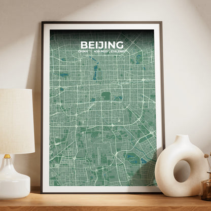 Beijing Mist Map Poster