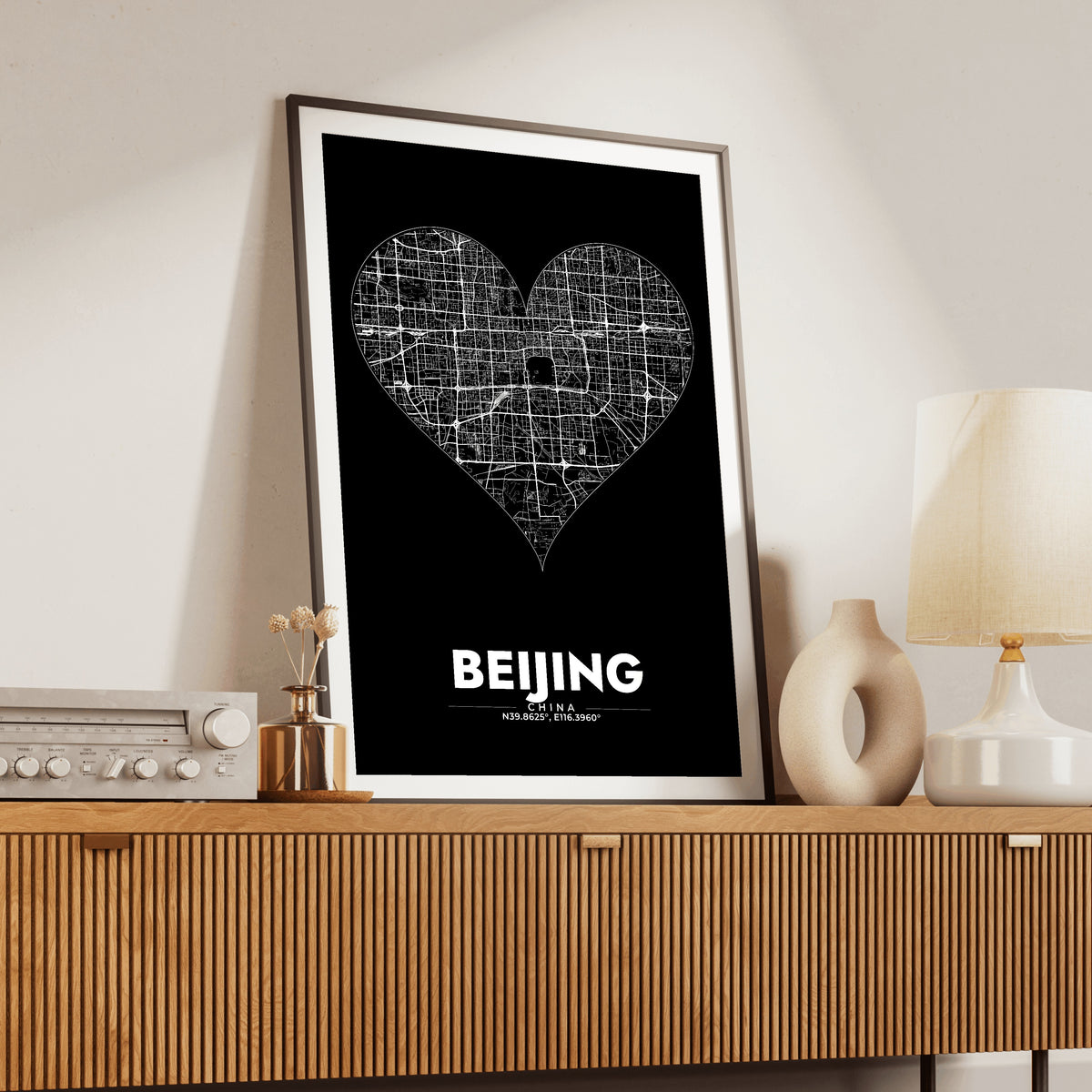 Beijing Heart Map Poster