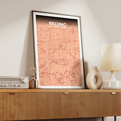 Beijing Blush Map Poster