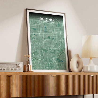 Beijing Mist Map Poster