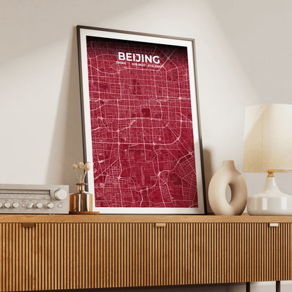 Beijing Garnet Map Poster