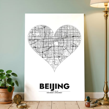 Beijing Heart Map Poster