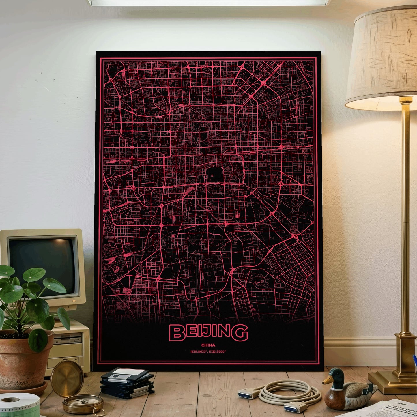 Beijing Phosphor Map Poster - System Alert