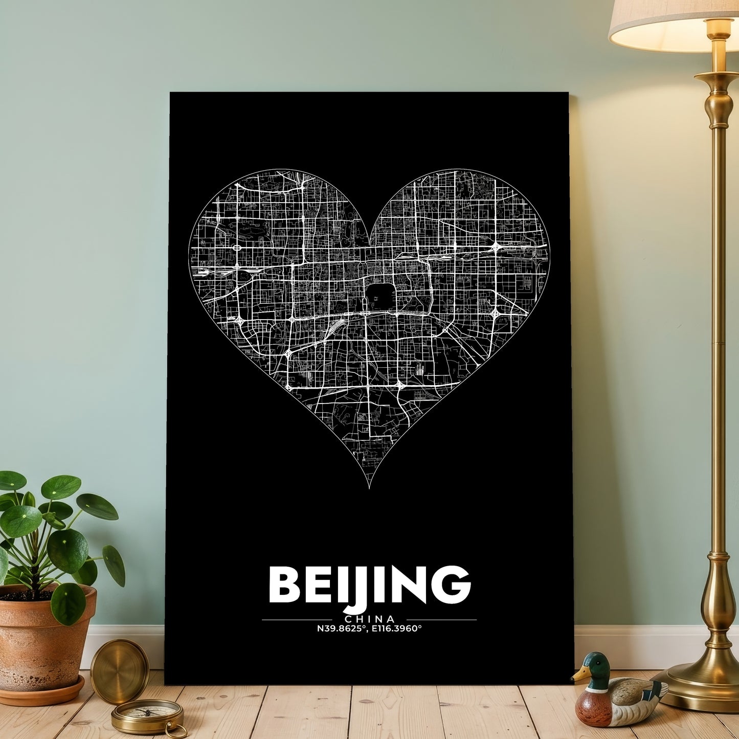 Beijing Heart Map Poster