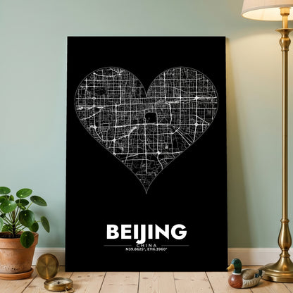 Beijing Heart Map Poster