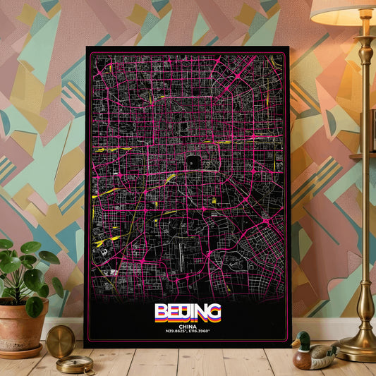 Beijing Retro Map Poster