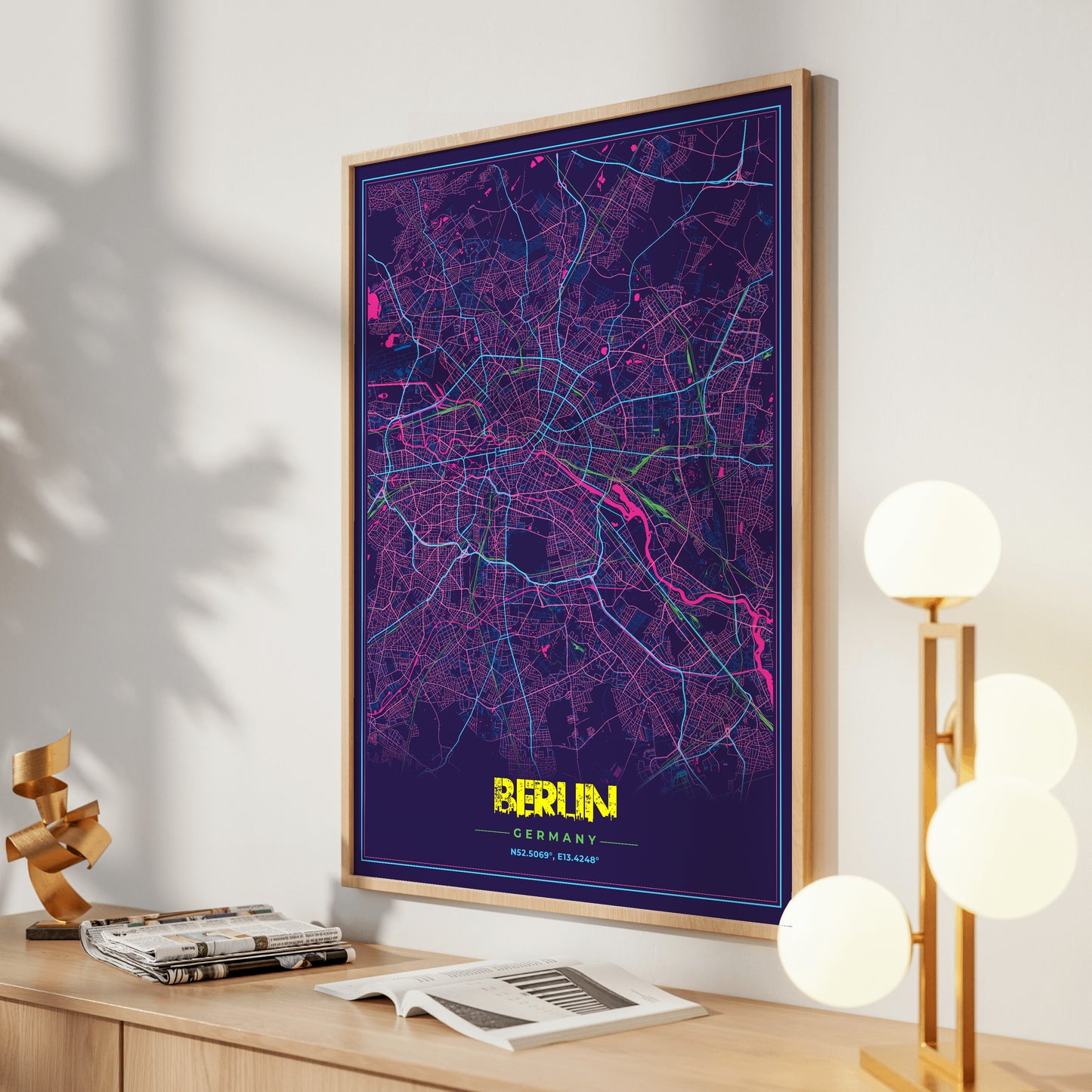 Berlin Cyberpunk Map Poster