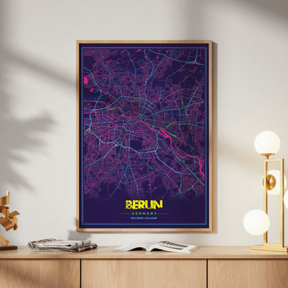 Berlin Cyberpunk Map Poster