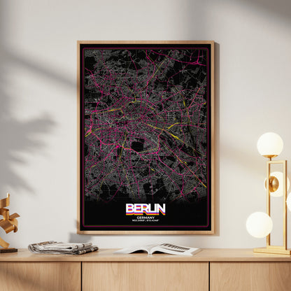Berlin Retro Map Poster