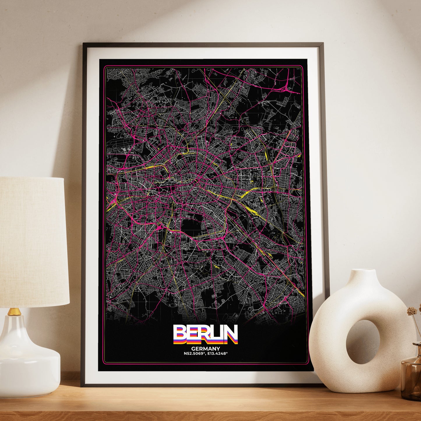 Berlin Retro Map Poster