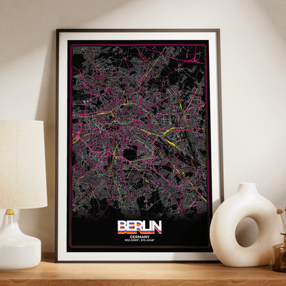 Berlin Retro Map Poster