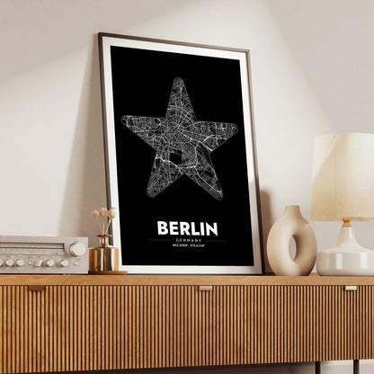 Berlin Star Map Poster