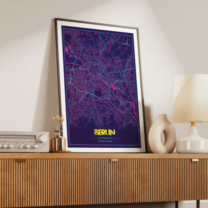 Berlin Cyberpunk Map Poster