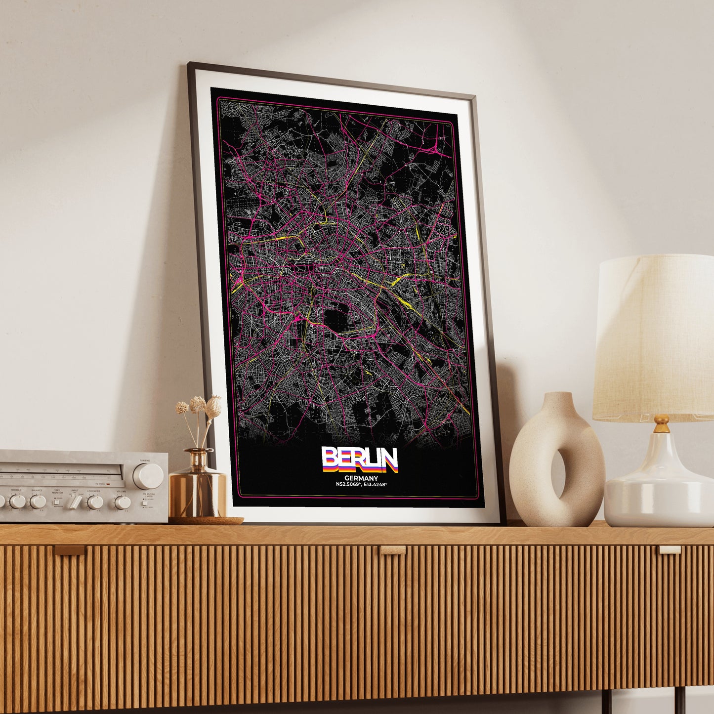 Berlin Retro Map Poster