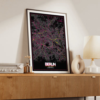 Berlin Retro Map Poster