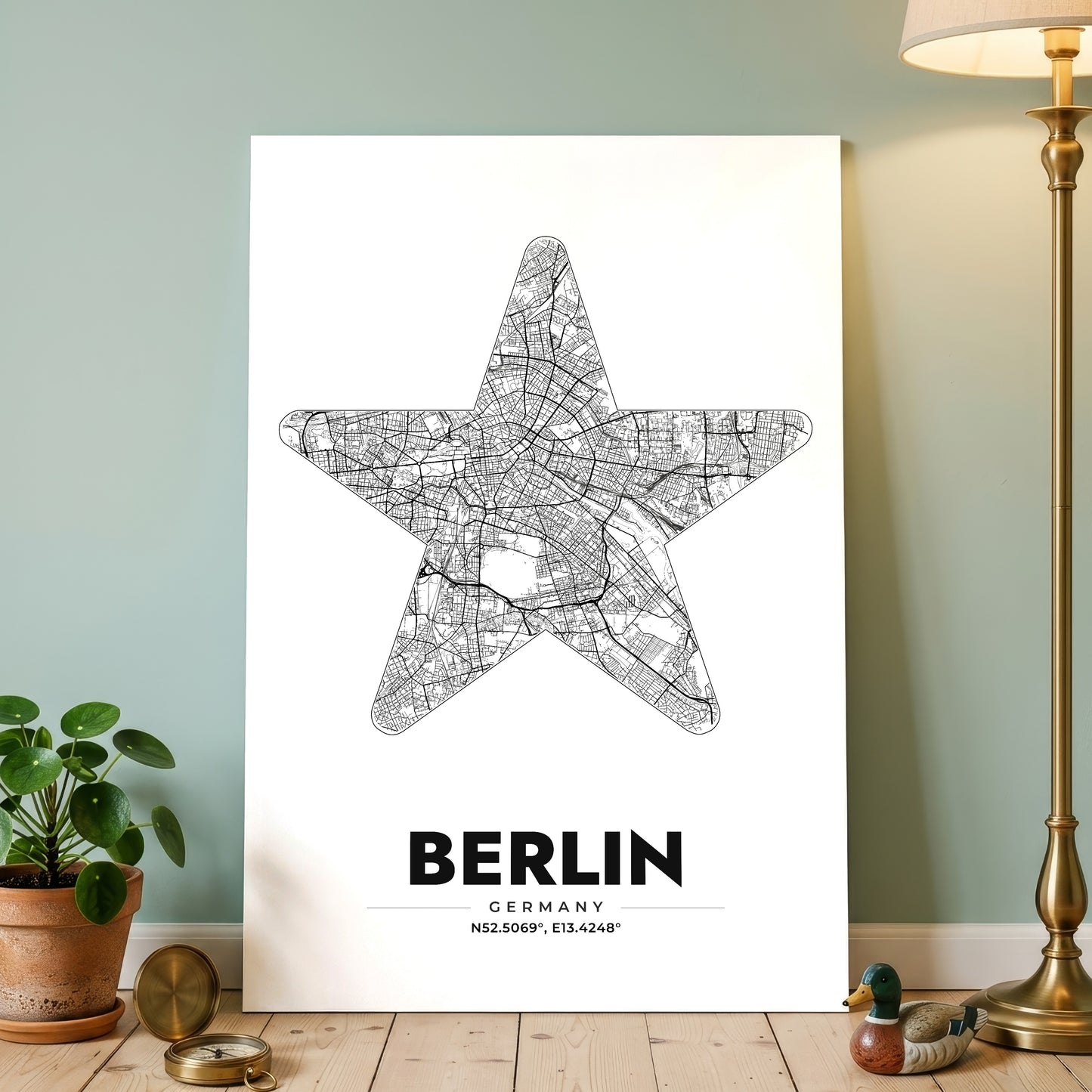 Berlin Star Map Poster