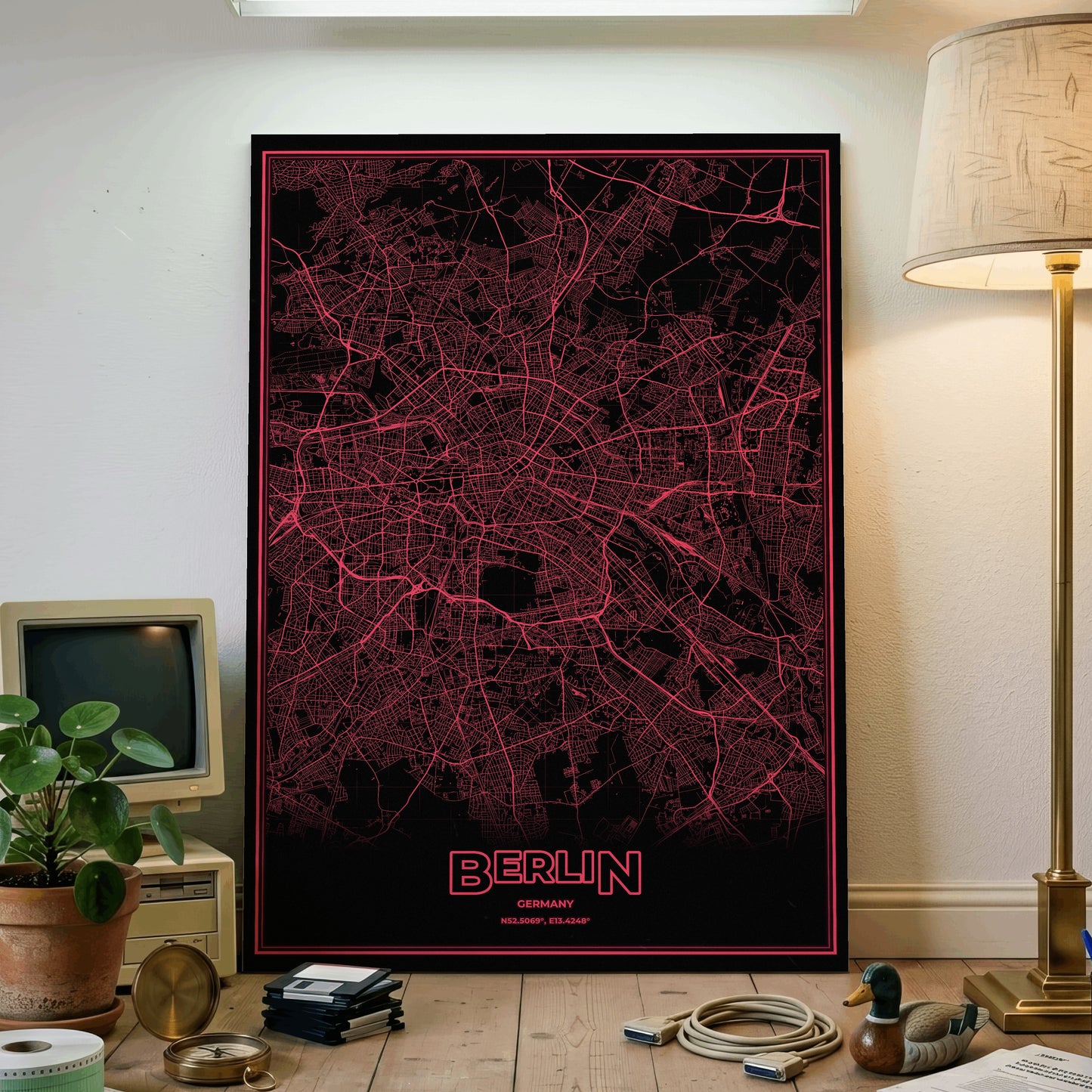 Berlin Phosphor Map Poster - System Alert