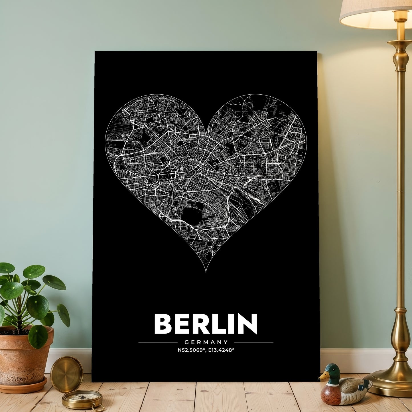 Berlin Heart Map Poster