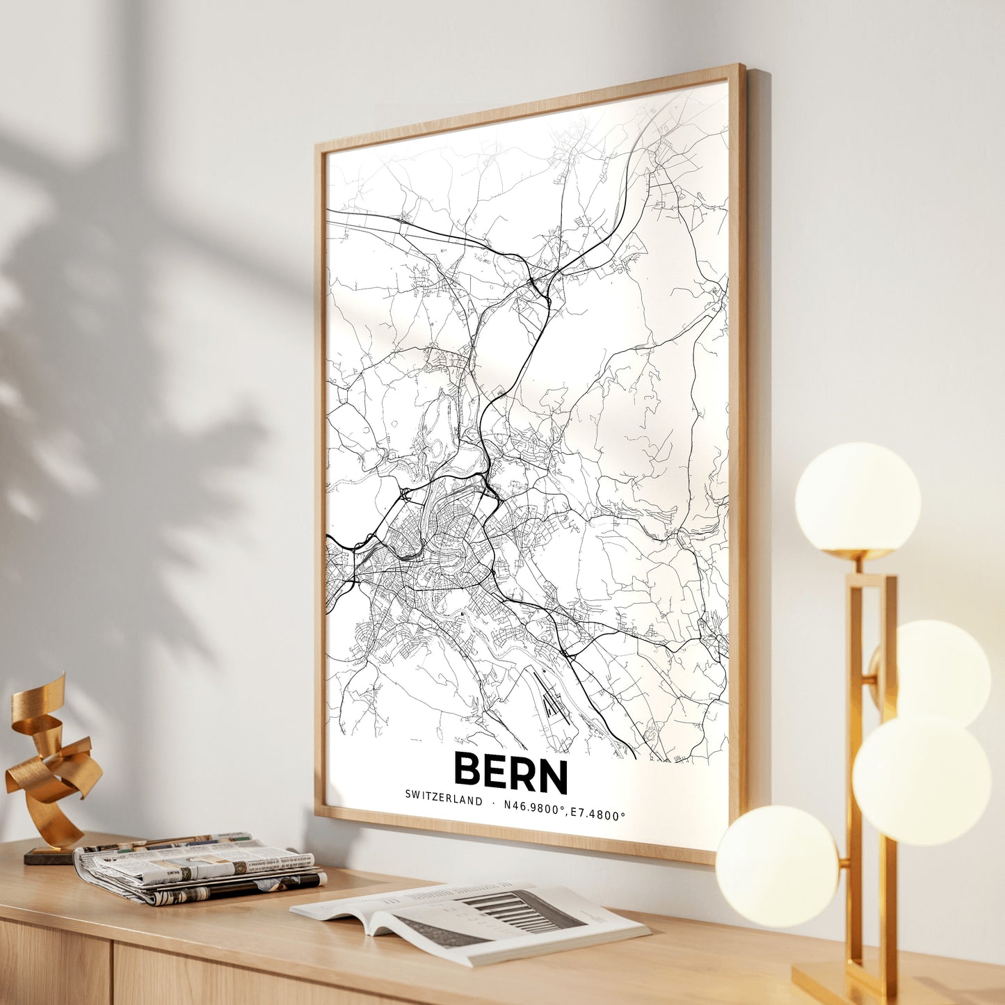 Bern Elegant Map Poster