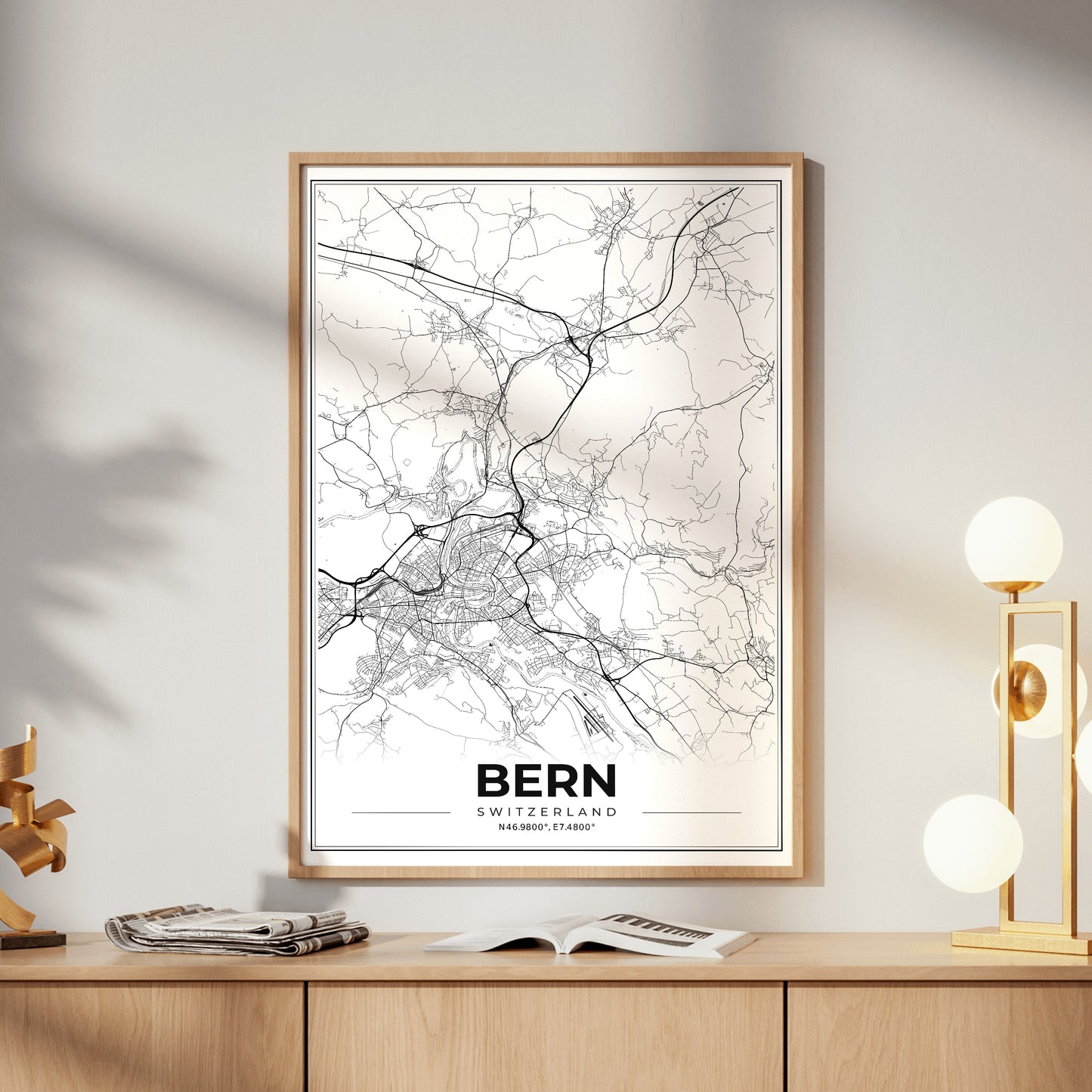 Bern Modern Map Poster