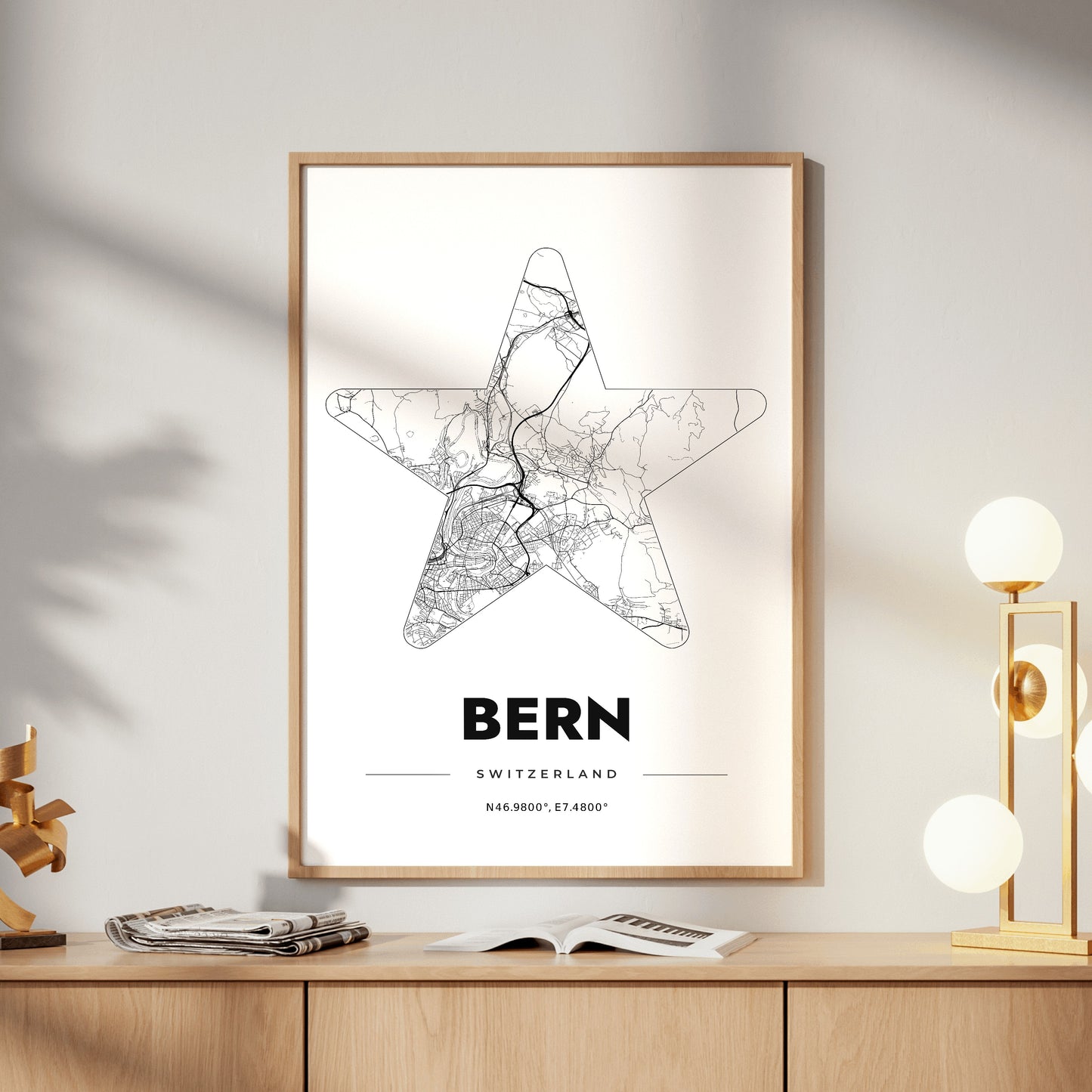 Bern Star Map Poster