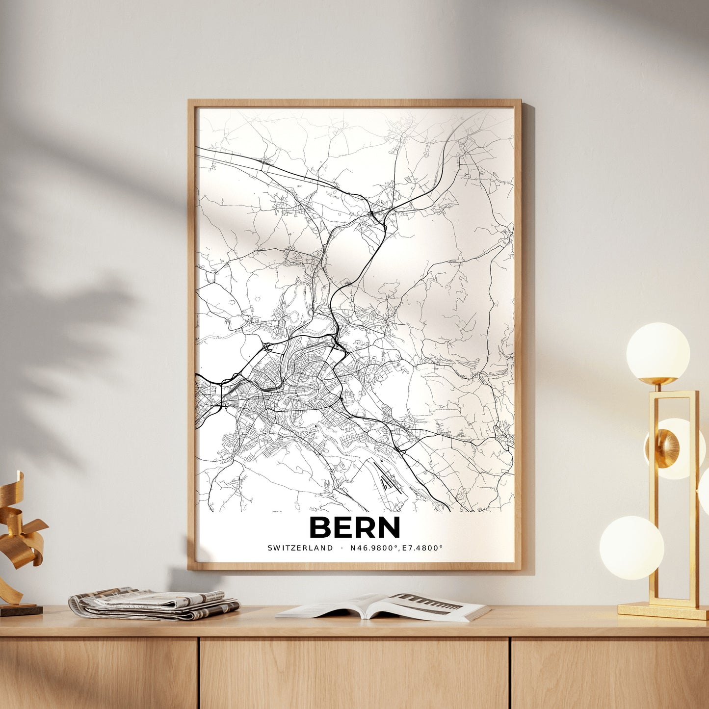 Bern Elegant Map Poster