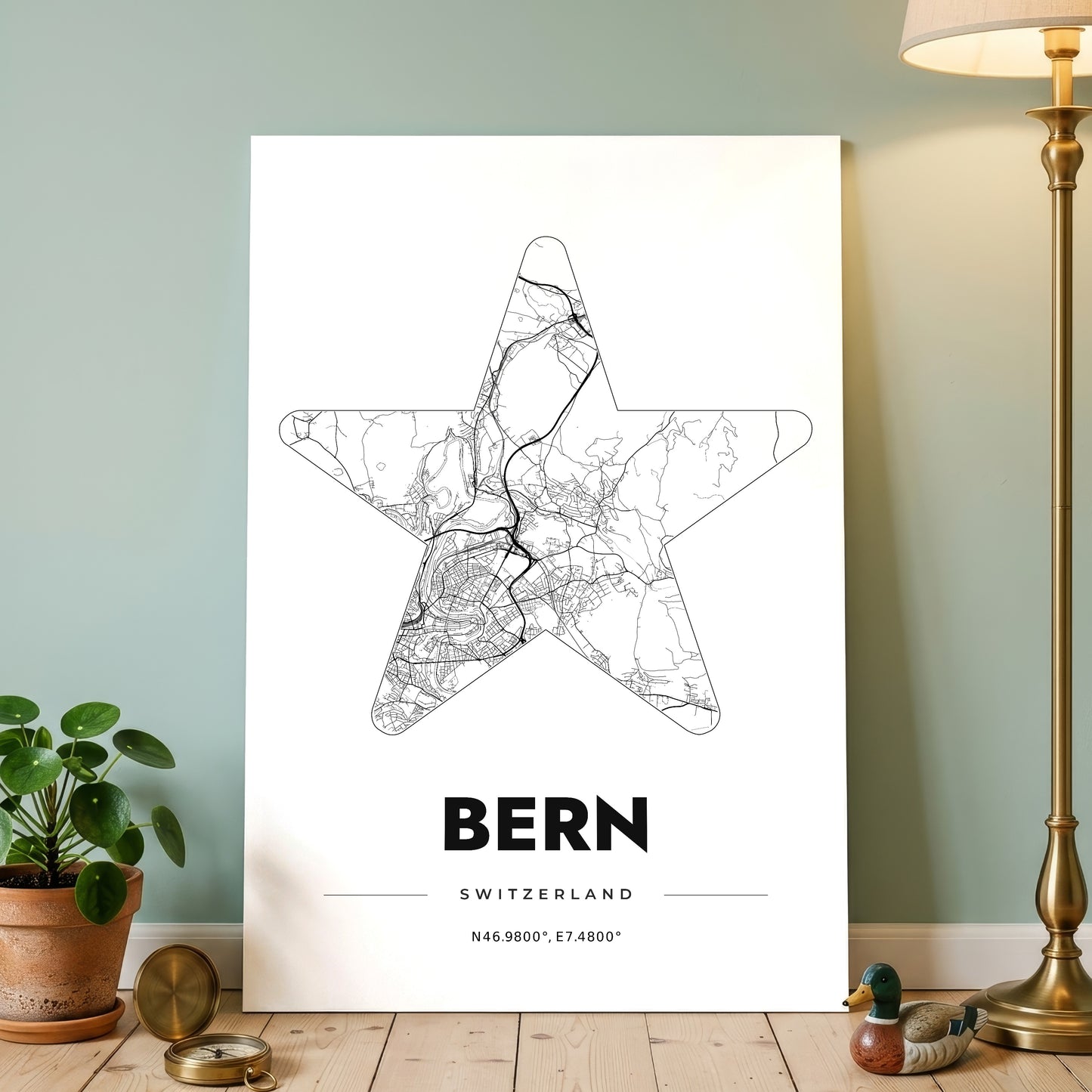 Bern Star Map Poster