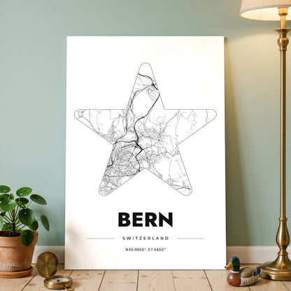 Bern Star Map Poster