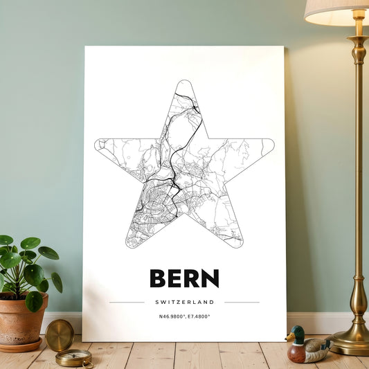 Bern Star Map Poster