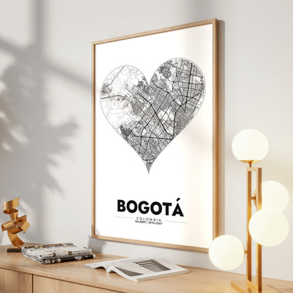 Bogotá Heart Map Poster