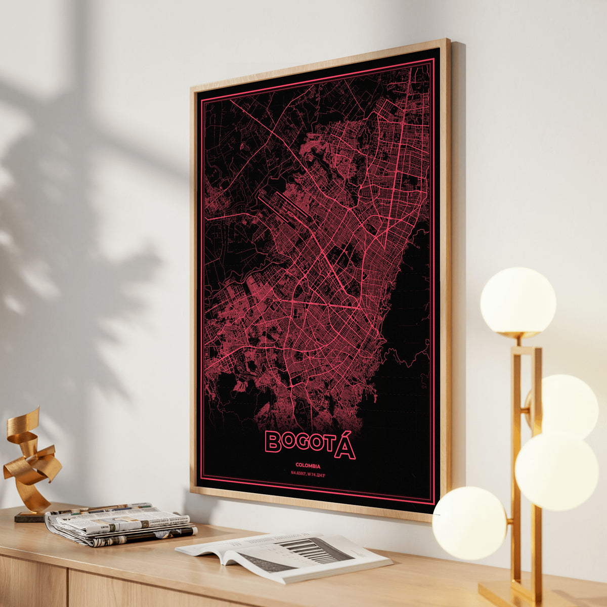 Bogotá Phosphor Map Poster - System Alert