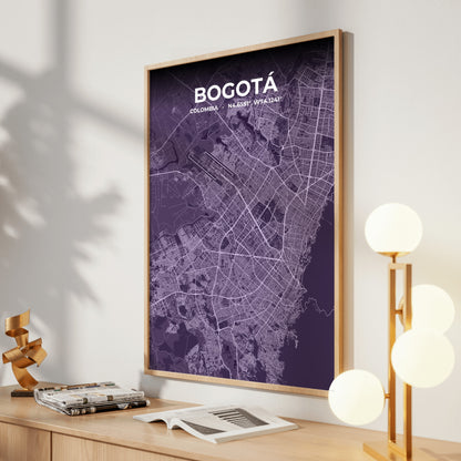 Bogotá Dusk Map Poster