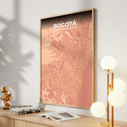 Bogotá Blush Map Poster