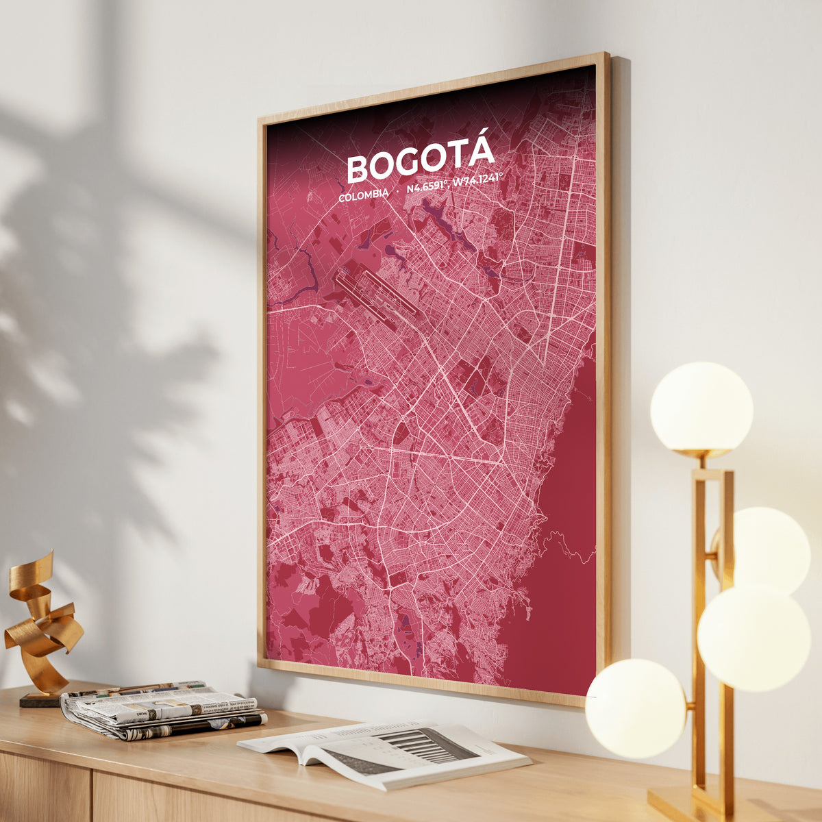 Bogotá Scarlet Map Poster