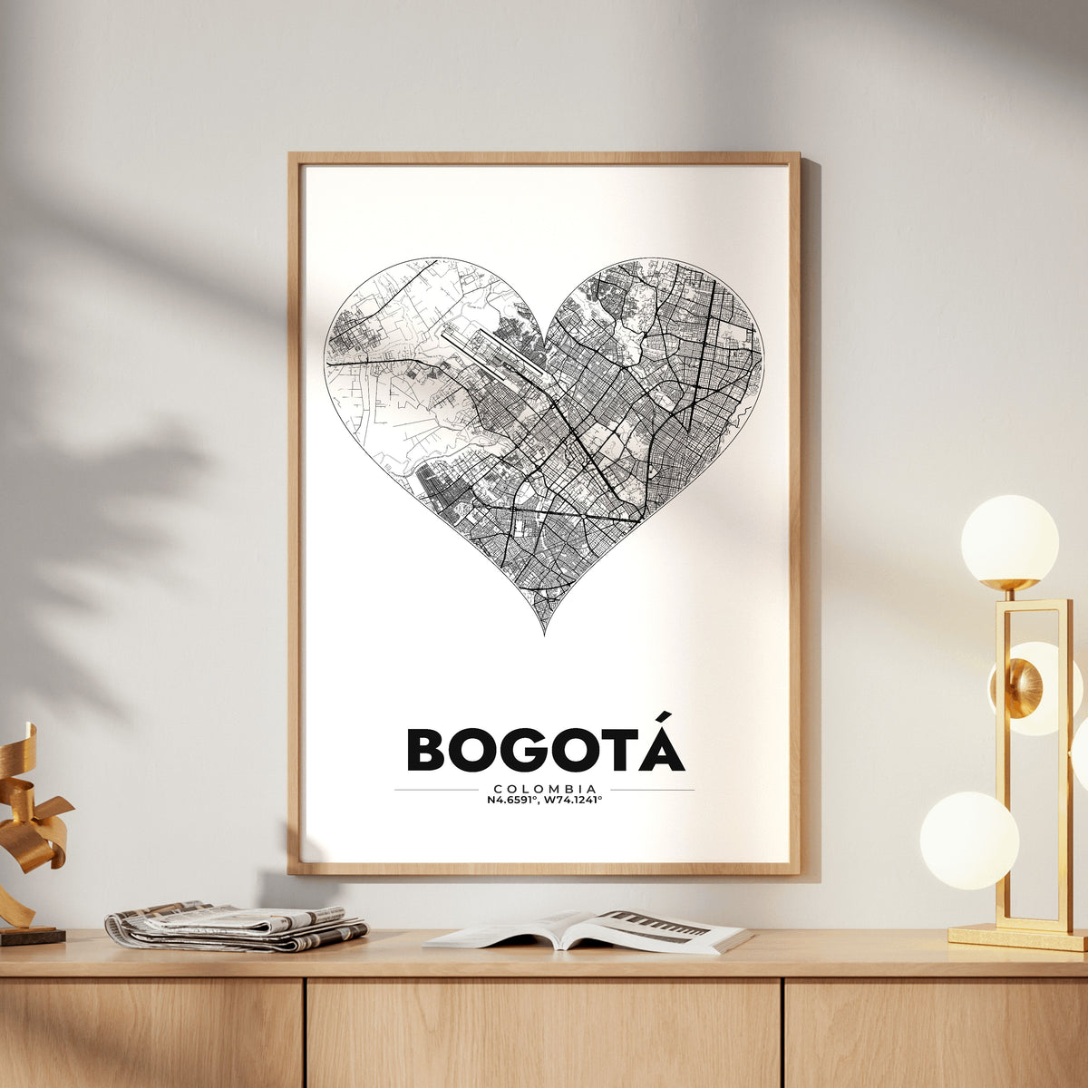Bogotá Heart Map Poster