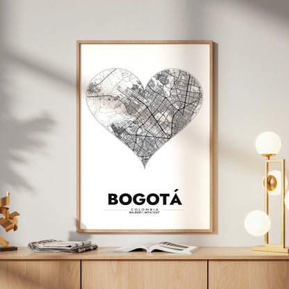 Bogotá Heart Map Poster