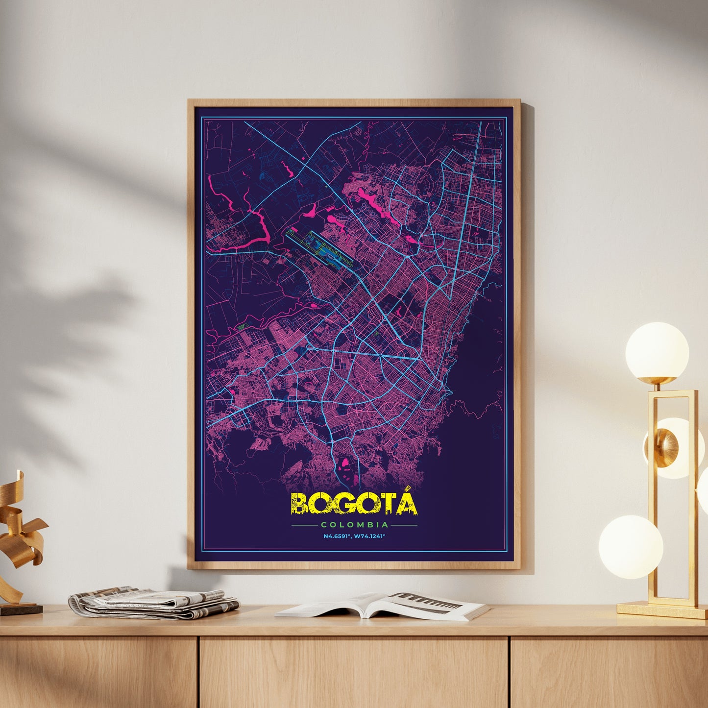 Bogotá Cyberpunk Map Poster