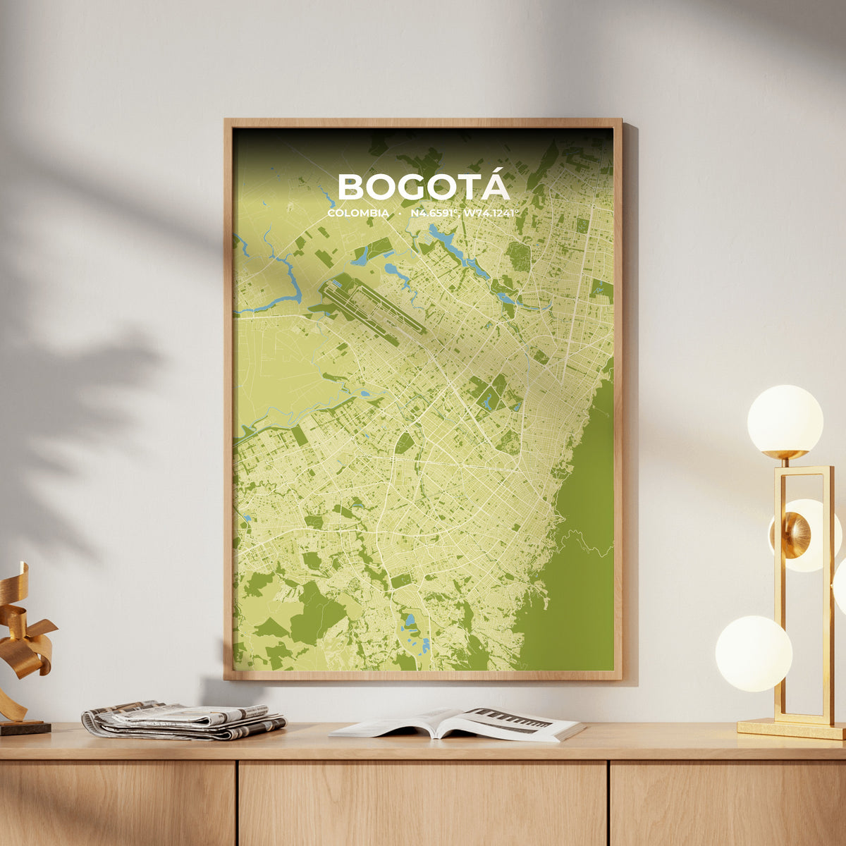 Bogotá Fern Map Poster