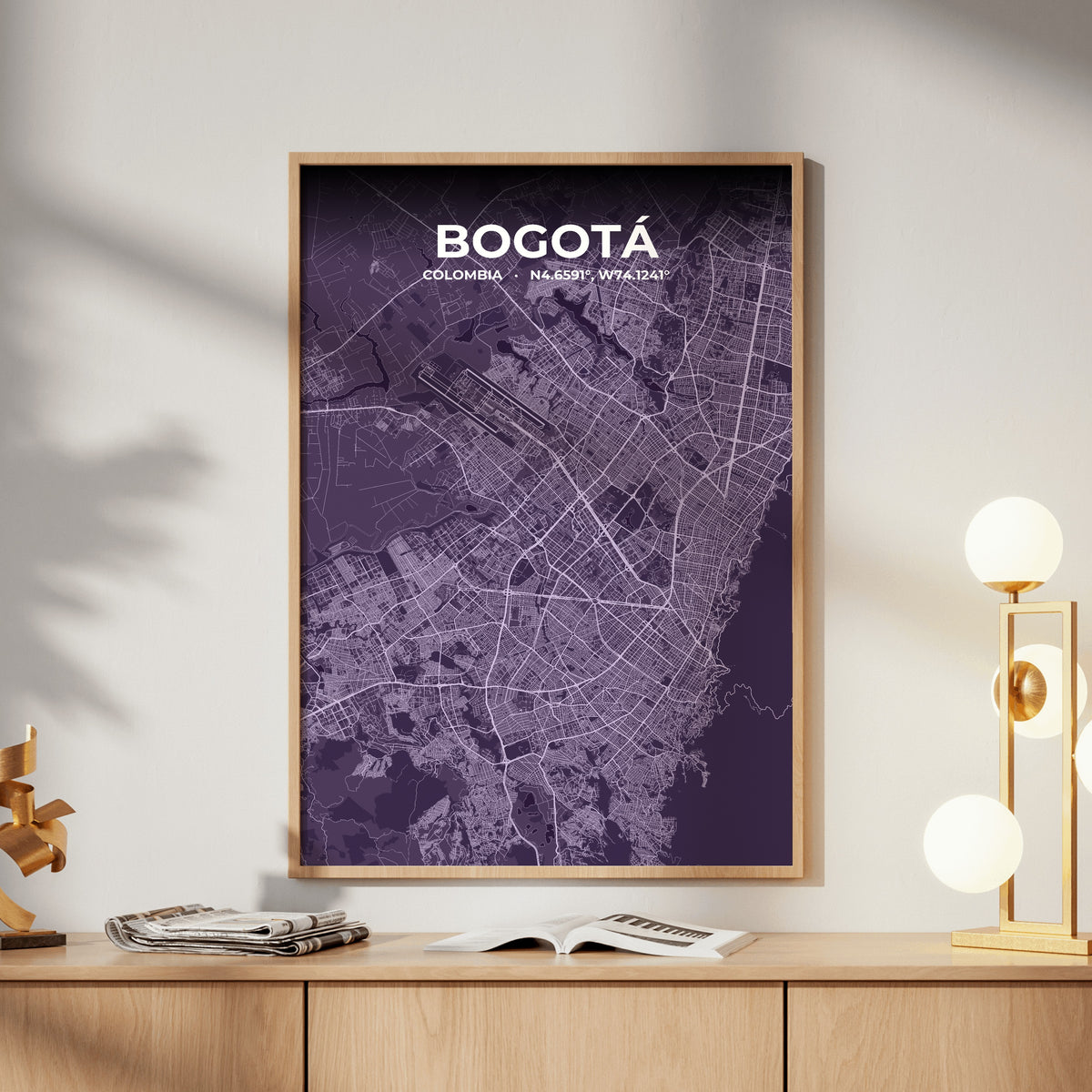 Bogotá Dusk Map Poster