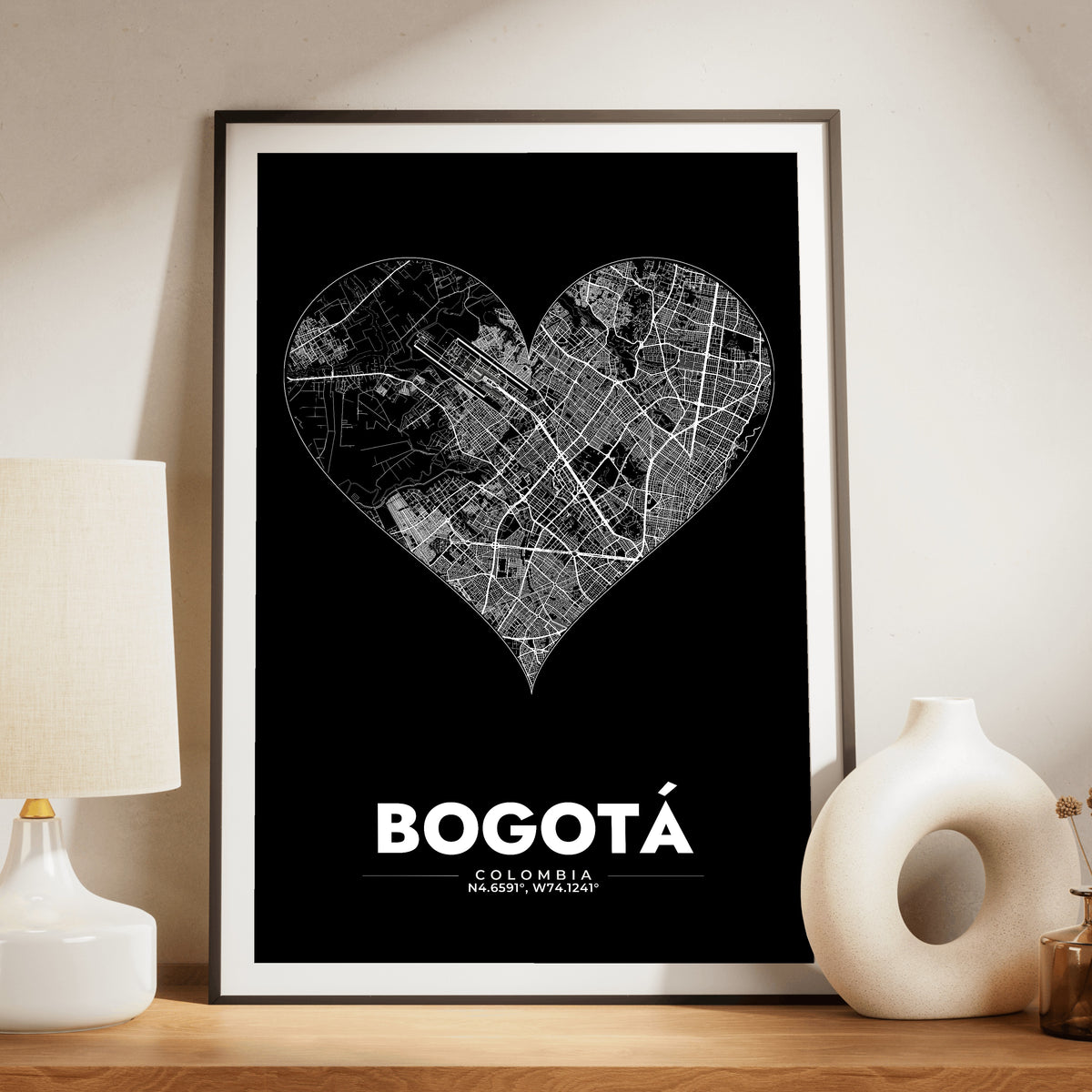 Bogotá Heart Map Poster